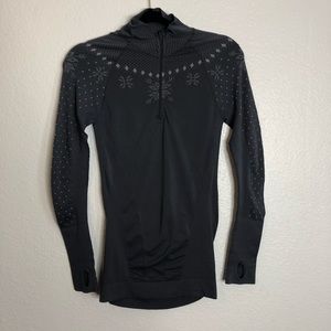 Zella Quarter Zip Snowflake Grey and White Sweatshirt